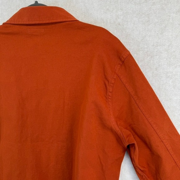 EXPRESS Men Rust Orange Utility Shirt Jacket Long Sleeve Button Front Size M - Picture 6 of 6